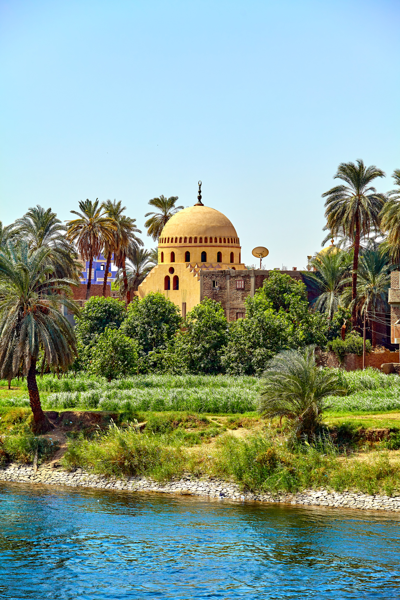 temple of the coastline of the Nile river Egypt